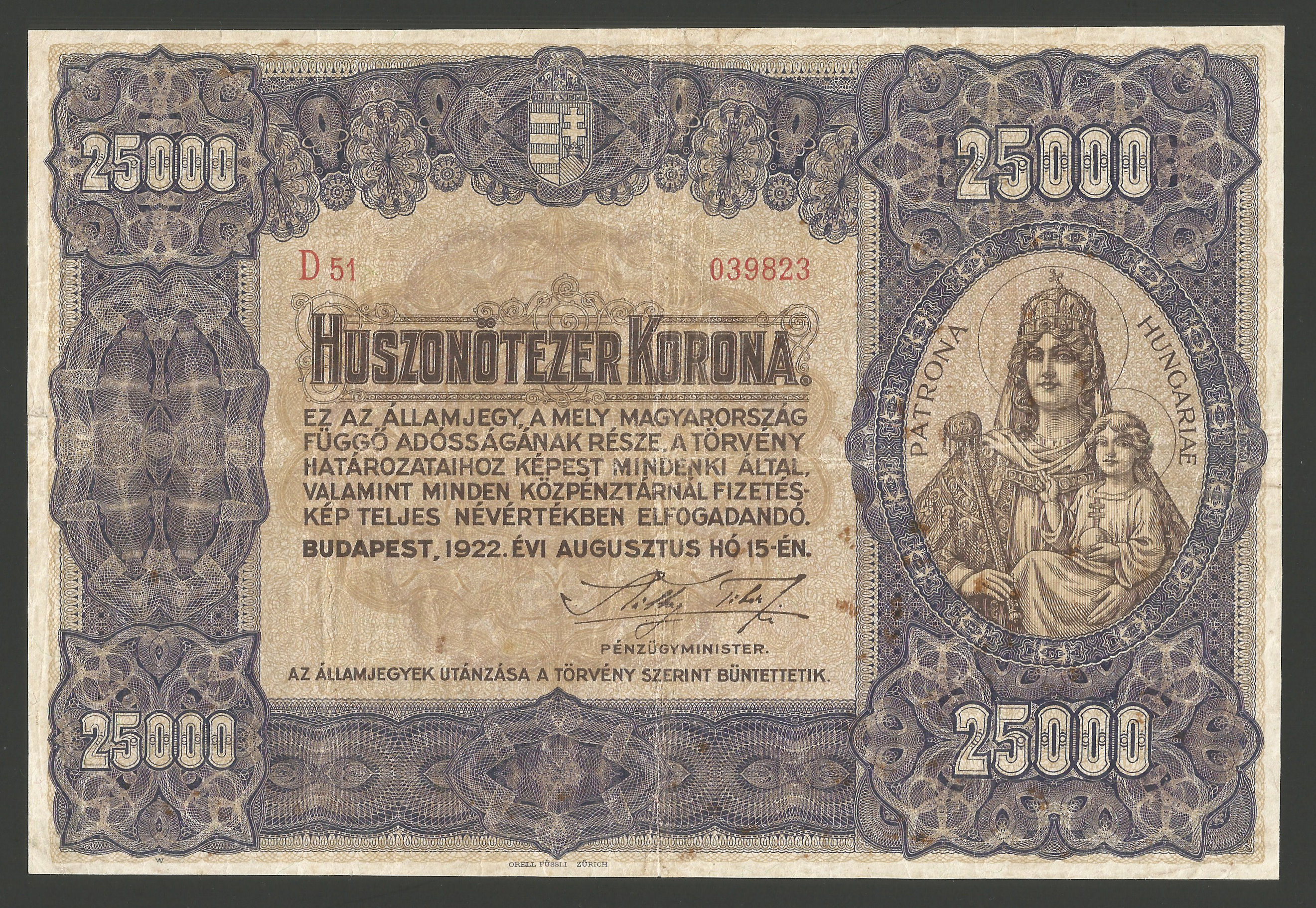 25000korona1922a
