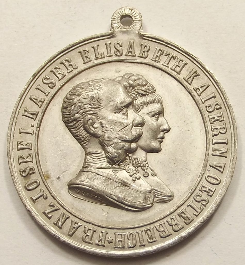 Ezüstlakodalmi medál 1879 Ferenc József – Sissi