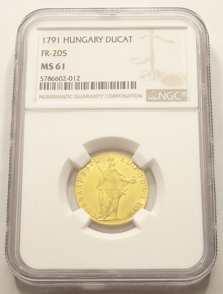 1 dukát 1791 KB II. Lipót – NGC tokban MS61